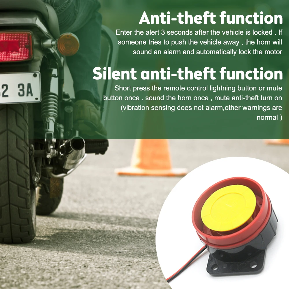 12V Motorcycle Alarm Remote Start Keyless Control System Remote Control Motorcycle Anti-theft Alarm System Electric Engine Lock Motorcycle Alarm Anti Theft Alarm