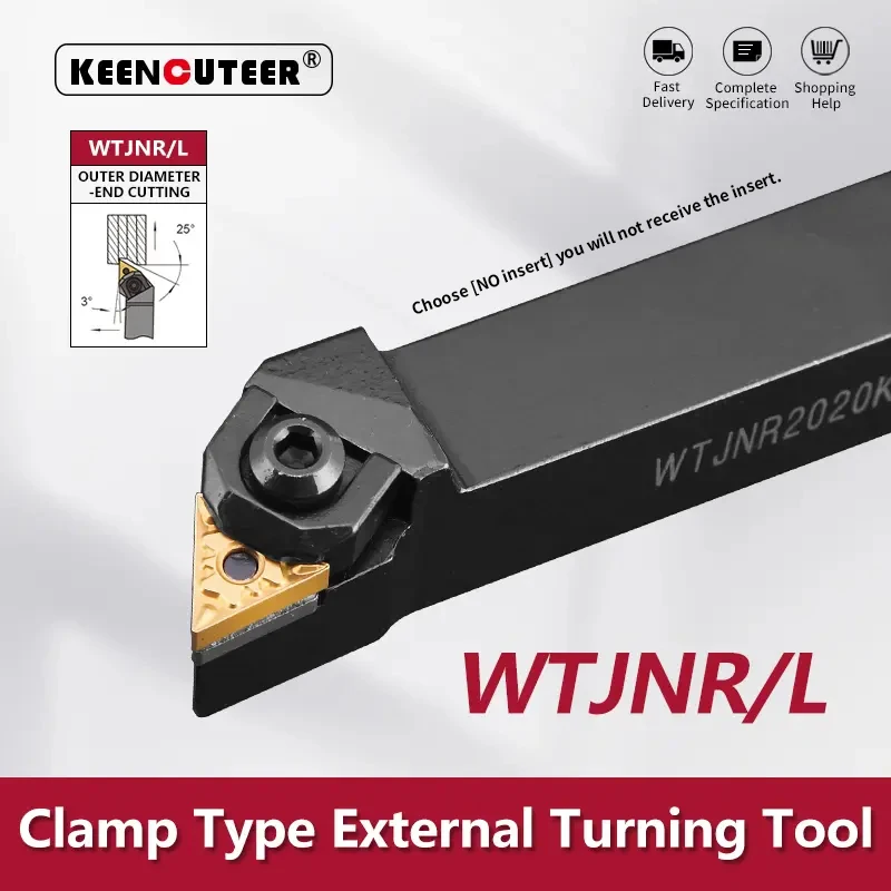 Lathe Turning Tool WTJNR1616 WTJNR2525 WTJNR3232 External Turning Tool WTJNR WTJNL Lathe Bar Turning Holder CNC Cutting Tool