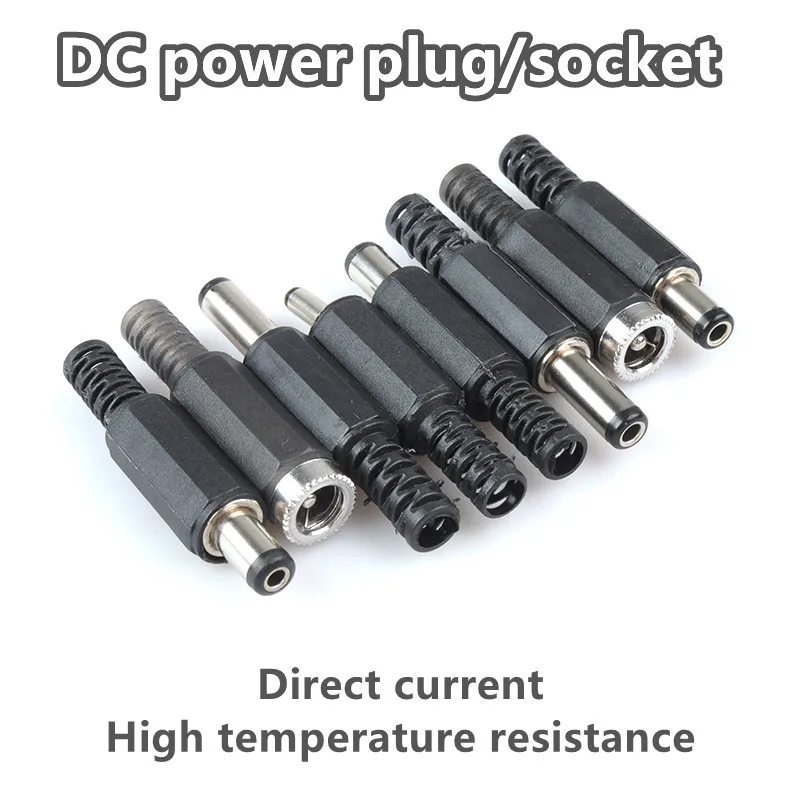 5PCS/LOT DC power socket plug DC005 DC002 DC005C Male Solder Barrel Tip