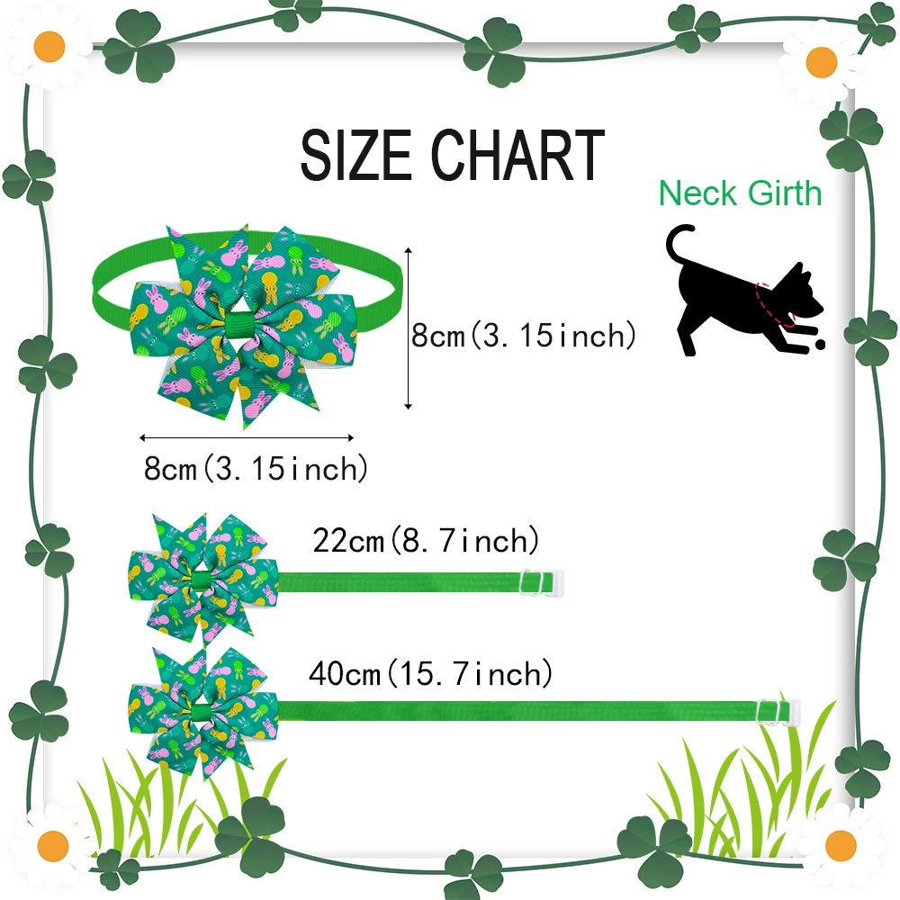 Title 1, 10pcs Easter Dog Bow Tie Rabbit Eggs Pattern Bo...