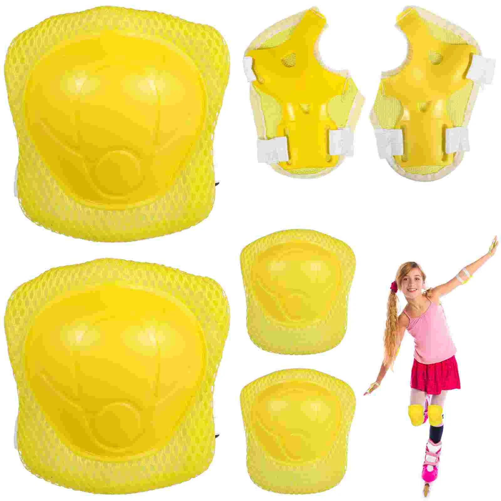 

6Pcs/Set Children Knee Pads Elbow Pads Wrist Guards Protective Gear Set For Roller Skating Skateboarding Cycling Sports Kit New