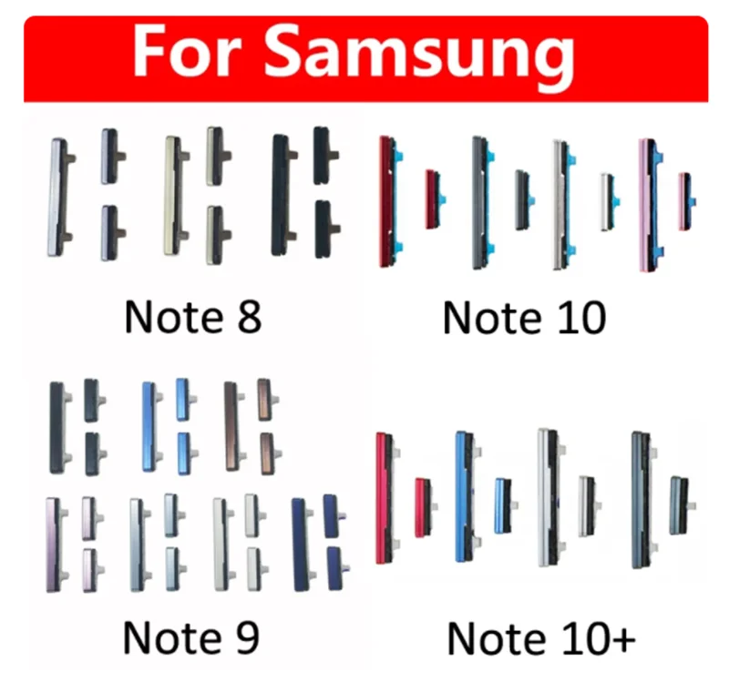 3 sets of original new phone Power Volume side button keys for Samsung Galaxy Note 8 9 10 plus external volume button + Power of