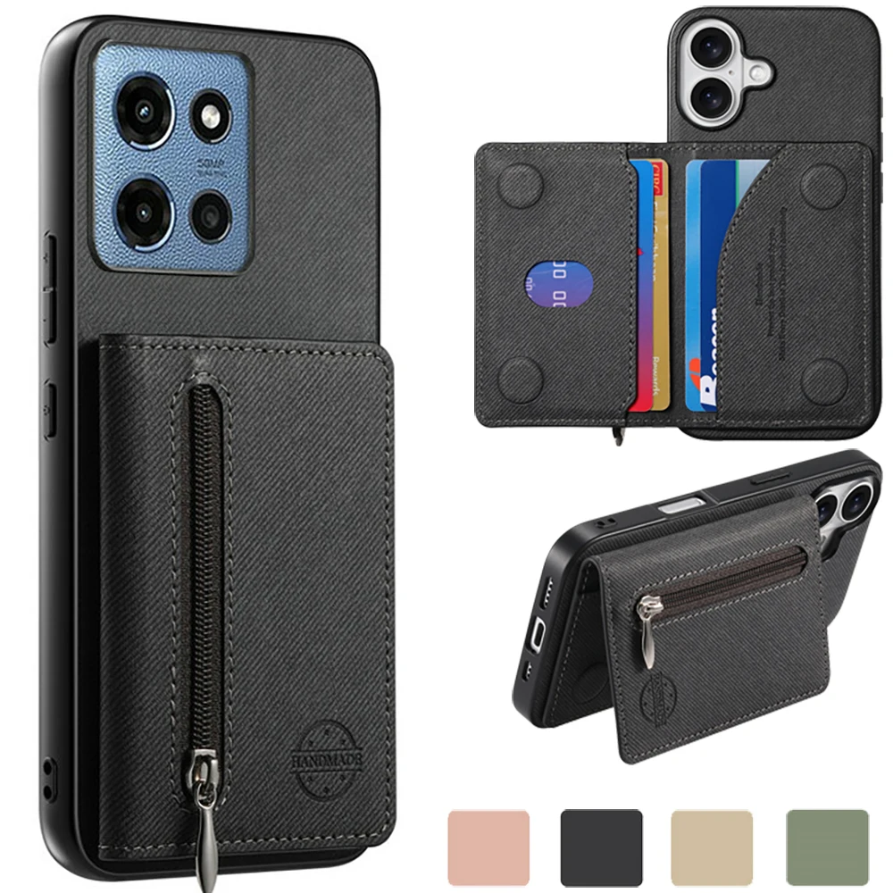 Leather Zipper Wallet Case Cover