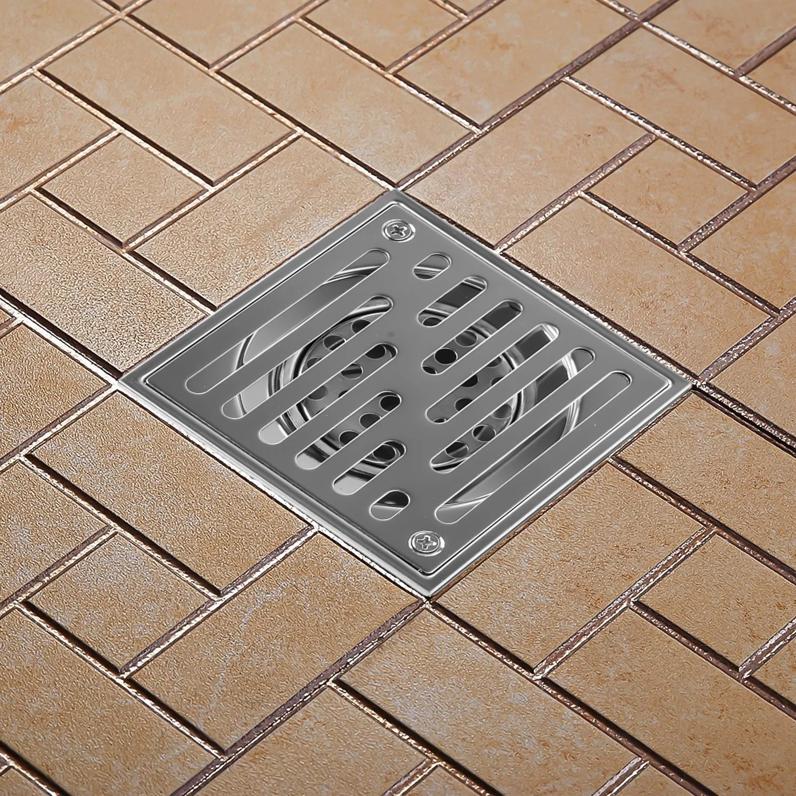 ท่อระบายน้ำสแตนเลส 1 ชิ้น สำหรับพื้นห้องอาบน้ำ ระเบียง ลานกลางแจ้ง และห้องน้ำ 1