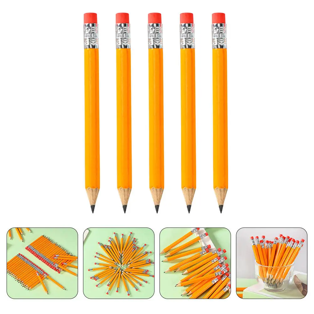 72Pcs 골프 연필 Hb 목재 짧은 휴대용 토퍼 지우개 포함 스코어링 쓰기 드로..