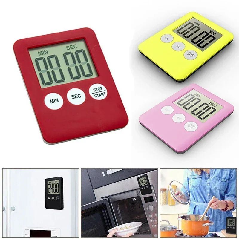 Fashion Quality LCD Digital Wall Clock Bathroom Waterproof Shower Timer 7*5.3*0.9cm ABS Ith Magnet On The Backside Cover