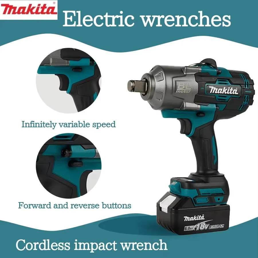 Impact Driver Makita 18v tools TW001G 1000Nm Cordless wrench Electric Impact Wrench wireless impact gun Car Tire Repair Removal repair tool
