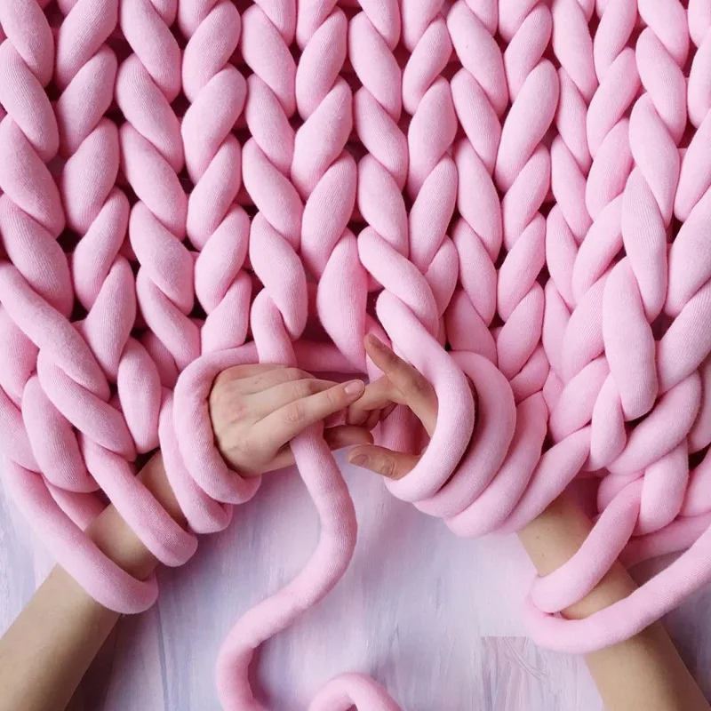 

Thick Super Bulky Chunky Yarn for Hand Knitting Crochet Soft Big Cotton DIY Arm Knitting Roving Spinning Yarn for Blanket