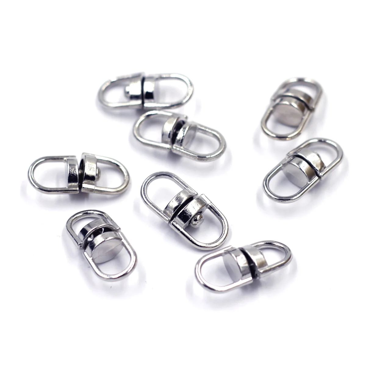 Connectors Swivel Key Ring Holder Whirl Trigger Clip Clasps Keychain Buckles Silver Tone Jewelry DIY Accessories 19x8mm