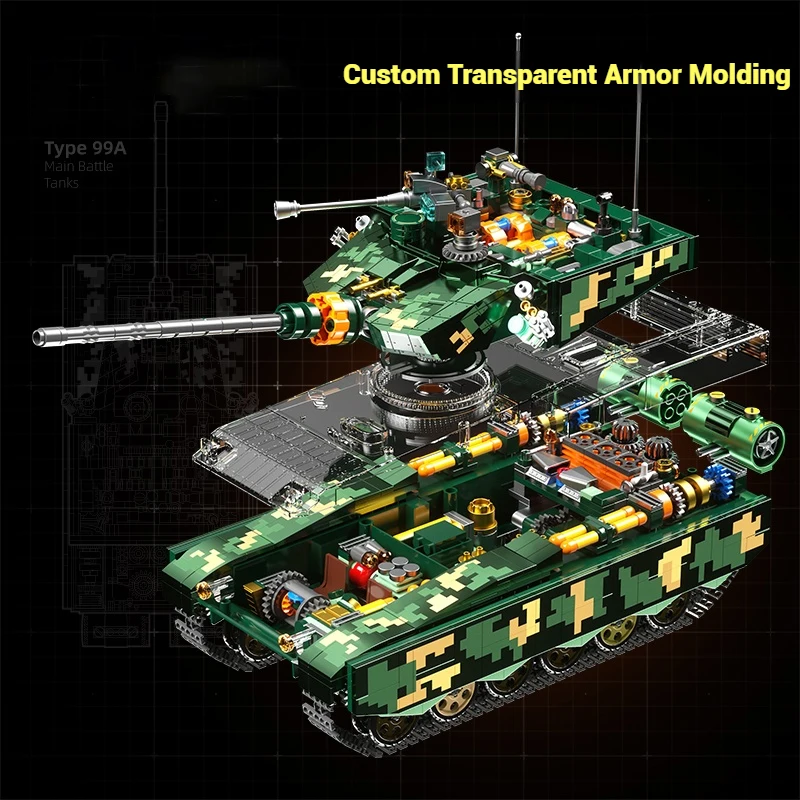 F5-C1003 군용 99A 탱크 조립 블록 DIY MOC 모델 STEM 교육용 홈데코 생일 크리스마스 선물 어린이 남자아이 성인용