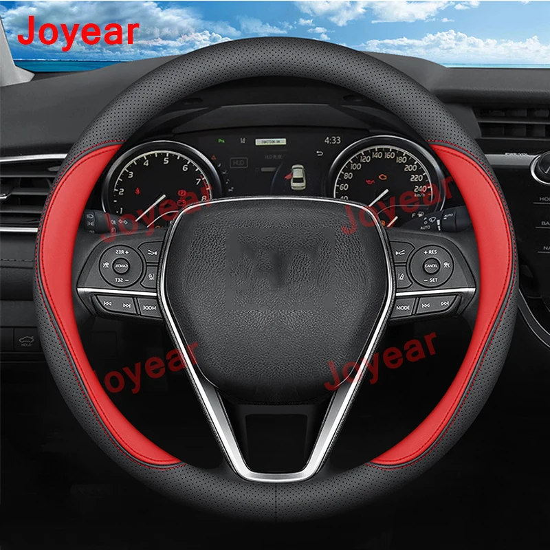 

For Toyota RAV4 2013-2019 Corolla 2014-2019 Corolla iM (US) Steering Wheel Cover Genuine Leather Anti Slip Interior Accessories
