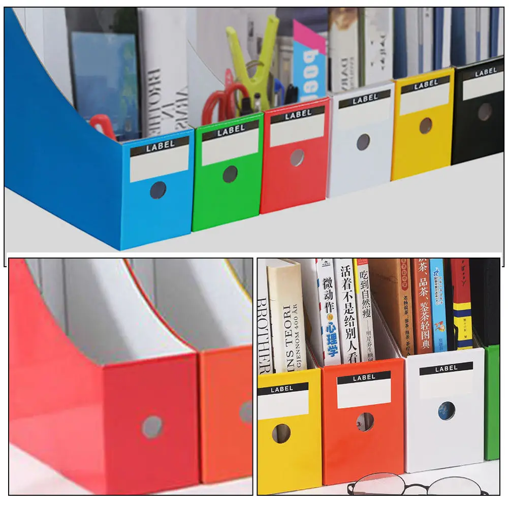 6Pcs 명확한 분류 데스크탑 문서 정리 상자 홈 오피스 교실 기숙사 도서용 두꺼운 종이 파일 홀더