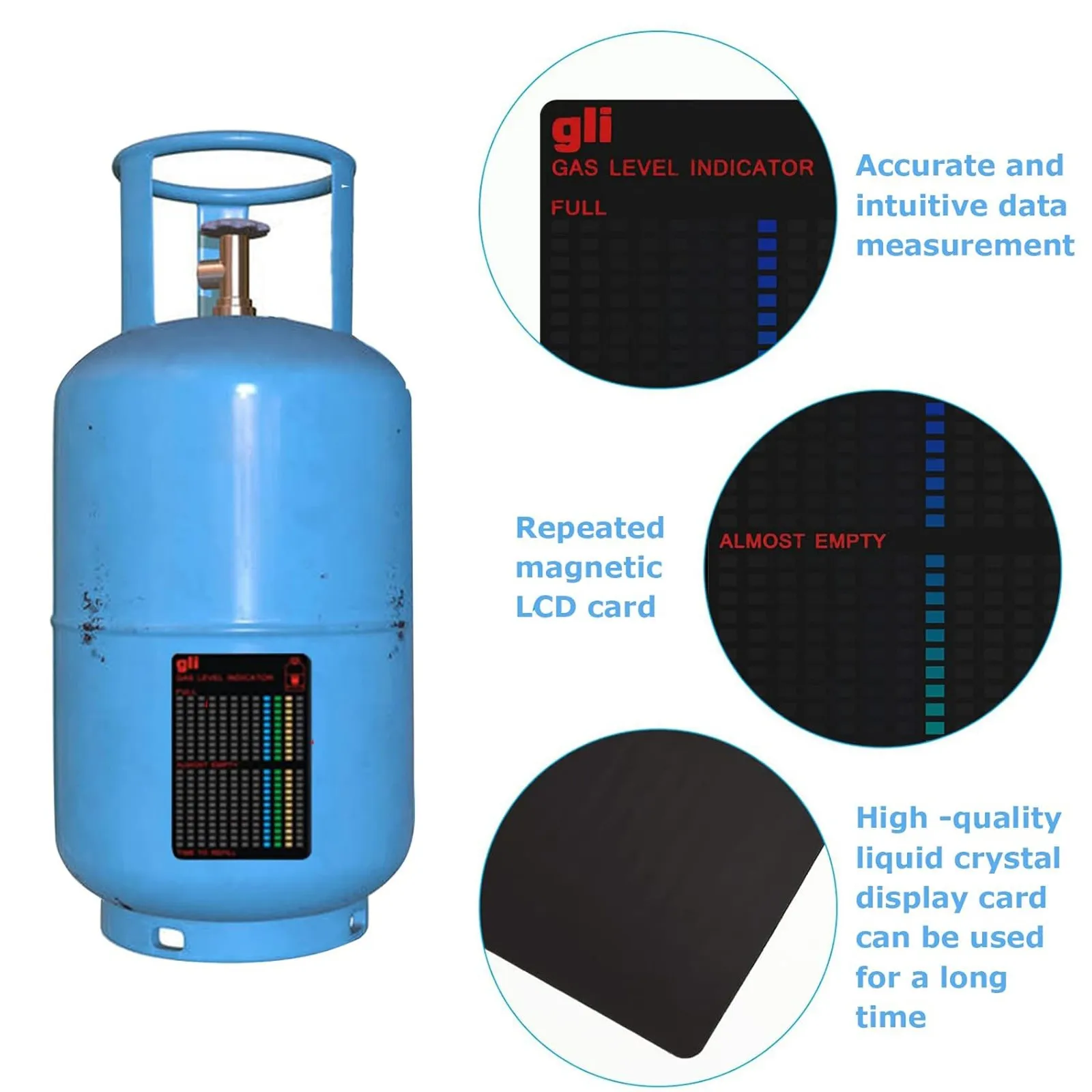 Magnetic Gas Level Indicator,Reusable Propane Meter Level Indicator,Easily Removable Tank Gauge Supplies For Kitchen