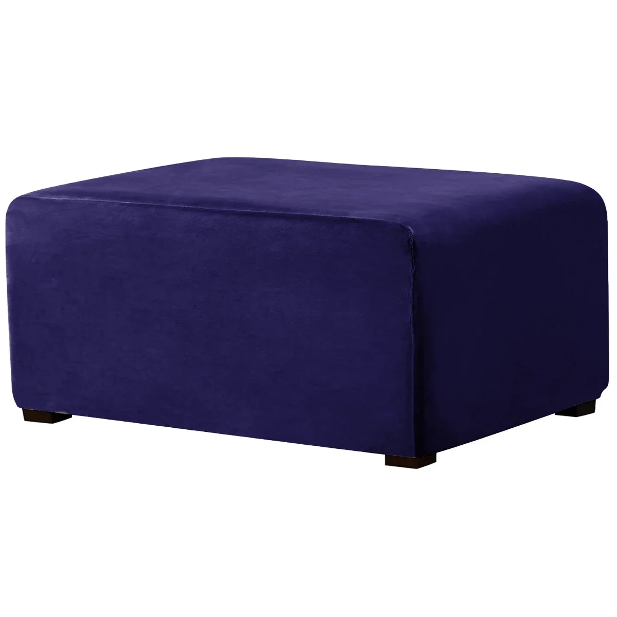 Luxurious Velvet Stretch Rectangle Ottoman Slipcover - Washable and Removable Footstool Protector