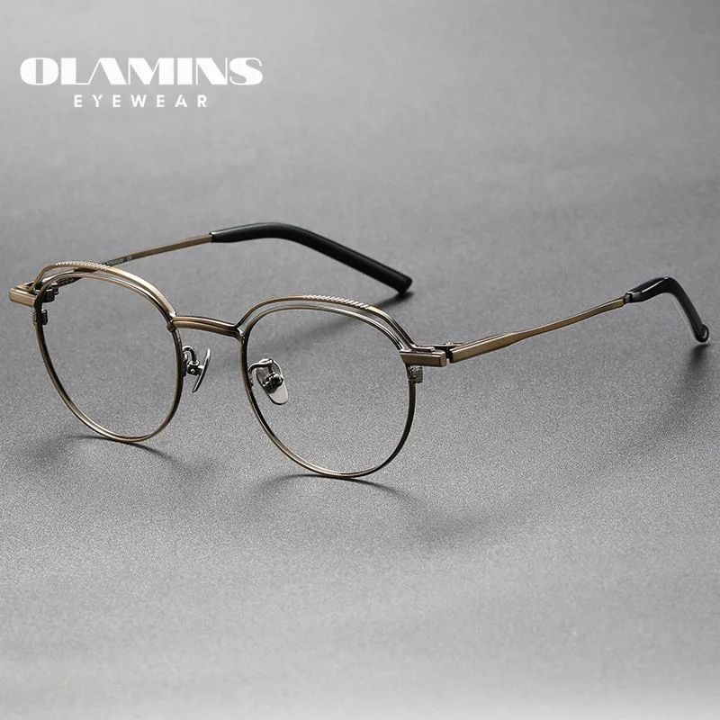 

OLAMINS​ Brow-line Pure Titanium Eyewear Manufacturers China Spectacle Frames High Quality Optical Eyeglasses Frames S-951T