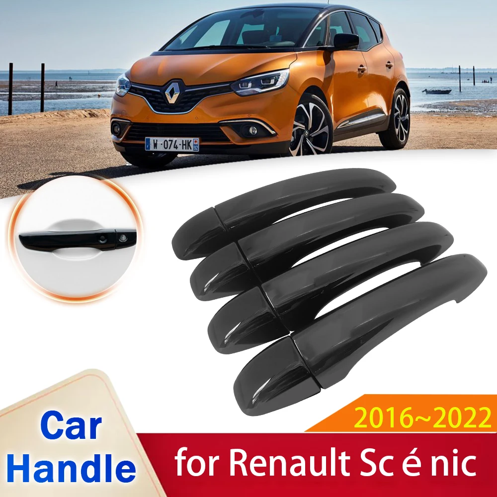 

Fit for Renault Scenic 4 MK4 IV 2016~2022 Gloss Black Door Handle Cover Car Exterior Accessories Styling Rustproof Stickers Trim