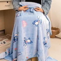 Cute Stitch Blanket Warm Flannel Blanket Pillowcase Japanese Style Pattern Printing Blanket Bedspread Bedroom Sofa Bed Girl 1