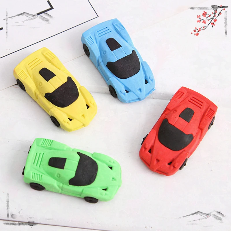 4 Pcs Cute and Creative Car Erasers for Children's Back To School Learning Supplies Kawaii Stationery - 3