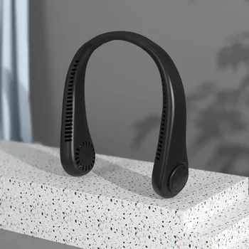 잎사귀 없는 목에 거는 작은 선풍기 USB 충전 야외 휴대용 스포츠 목 걸이 선풍기, 게으른 사람들에게 필수품