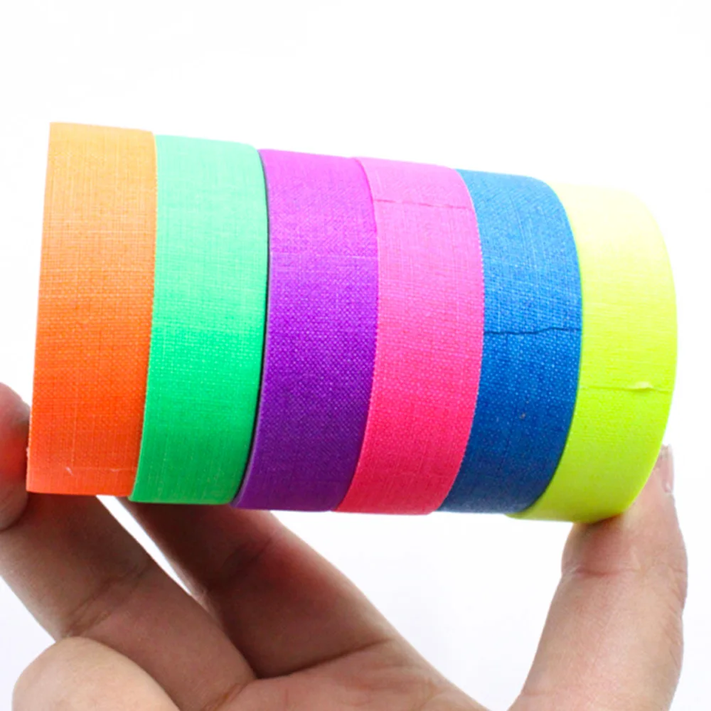 5M Fluorescent UV Cotton Cloth Tape Home Party Stage Decoration Tearable Adhesive Black Light Tape Luminous High Viscosity Tape Multicolor Hip Hop Glow In The Dark Tape I433942349 - View #6