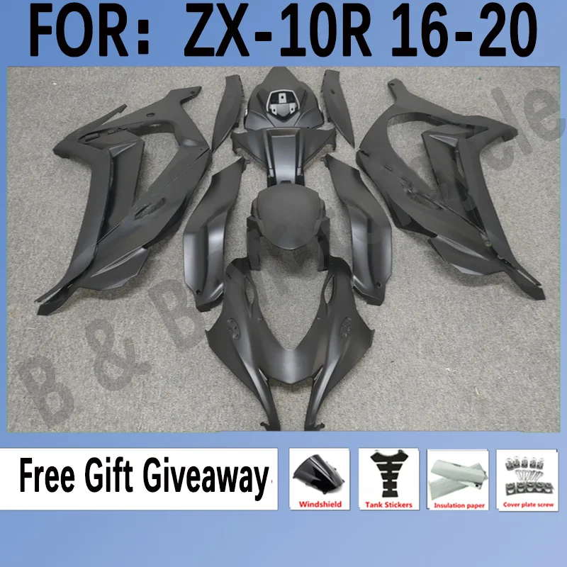 

Обтекатели для кузова нового мотоцикла Kawasaki ZX-10R ZX10R 2016-2020 16 17 18 19 20, комплект обтекателей для кузова, матовый черный
