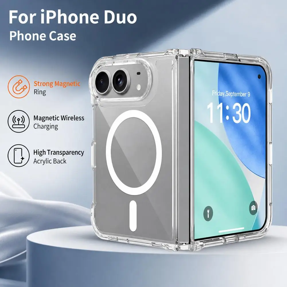Sleek Transparent Magnetic Phone Case with Wireless Charging Support