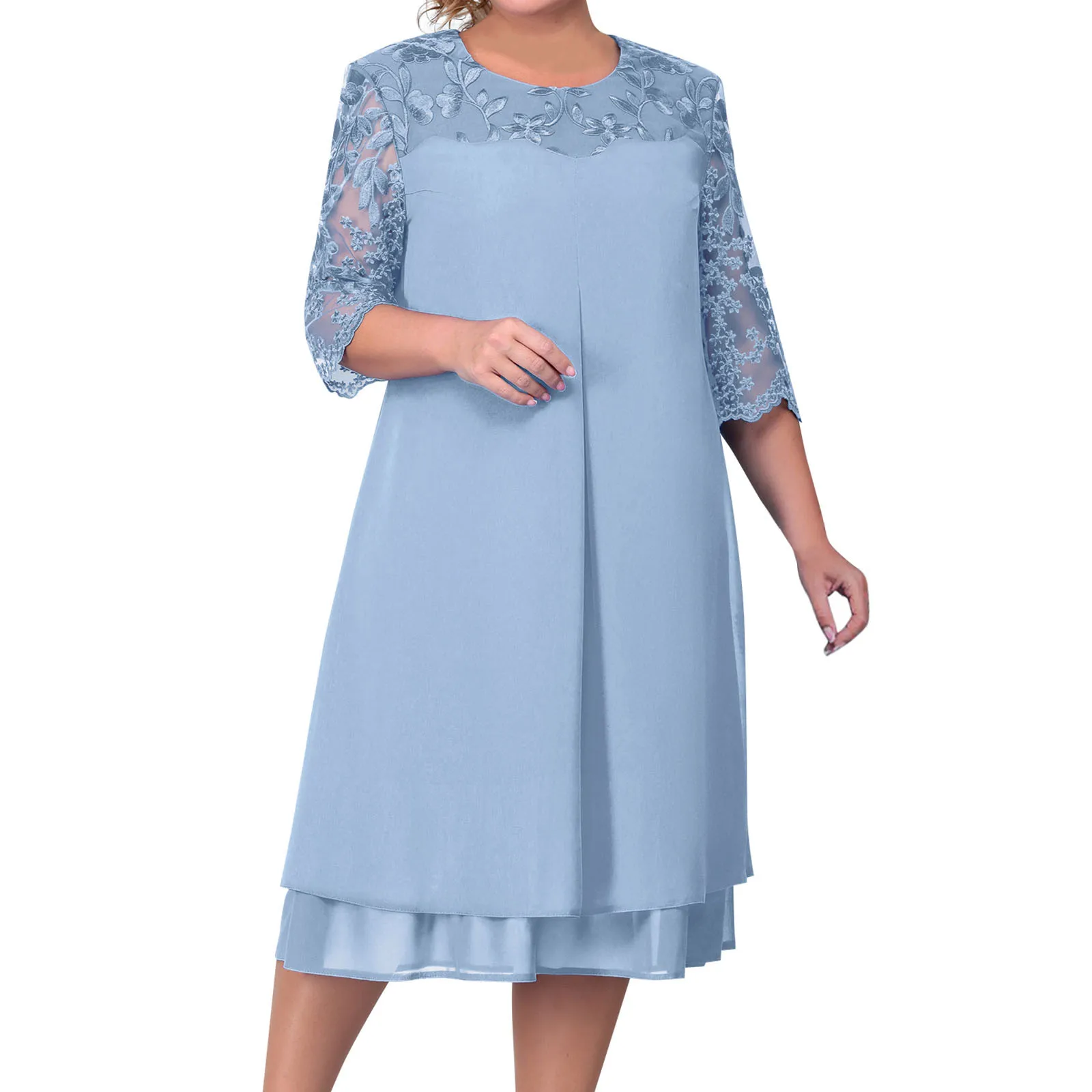 

Dress Plus Size Elegant Embroidery Chiffon Prom Formal Party Dresses Lace Cocktail Elegant Party Dresses Temperament