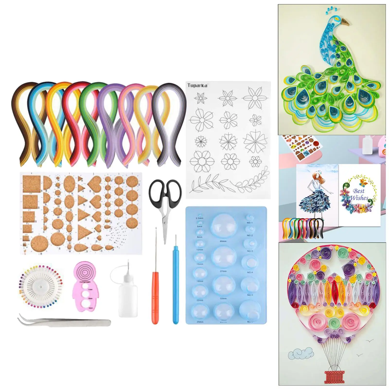 Greensen Kit Completo Per Quilling Di Carta - 18 Pezzi Con 10 Strumenti E 960 Strisce Larghe 3/5 Mm Per Decorazioni E Creazioni Fai Da Te