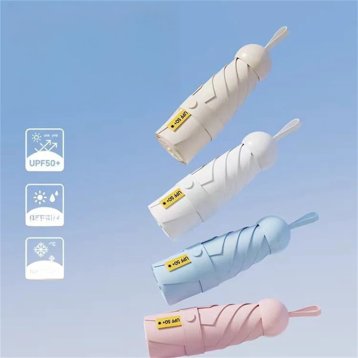 Mini Umbrella Mini Sun Umbrella Folding Umbrella Sun Umbrella 6-Ribs Sun Umbrella Portable Mini Umbrella Sun Protection Capsule Parasol with Box Uv Folding Pocket