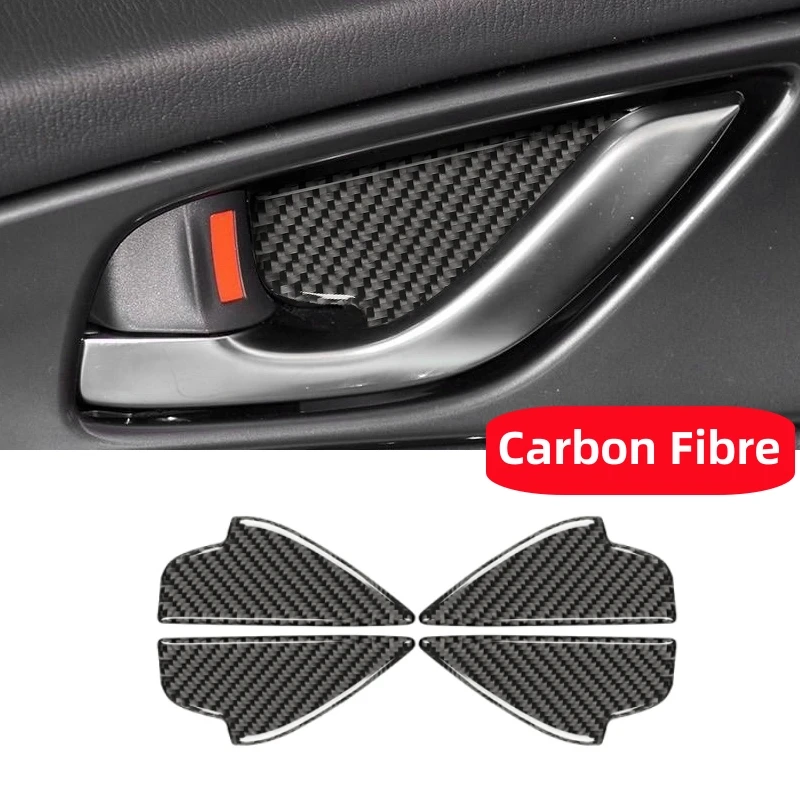 

For Mazda 3 Axela 2014-2019 Interior Door Handle Bowl Decorative Sticker Cover Carbon Fiber 3D Sticker Auto Interior Accessories