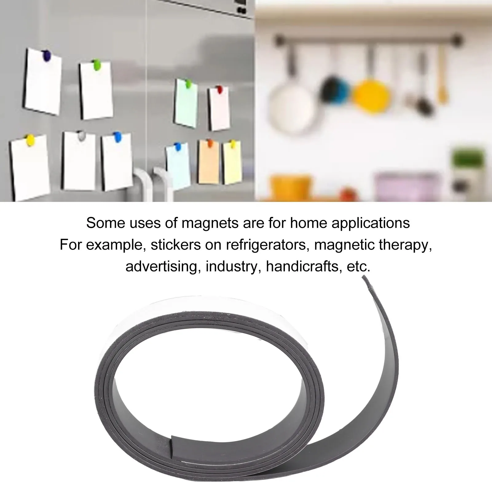 10m Magnetic Tape Roll Soft Self Adhesive Easy Cut Magnetic Strip for Handicrafts DIY Projects Self Adhesive Magnetic Strip