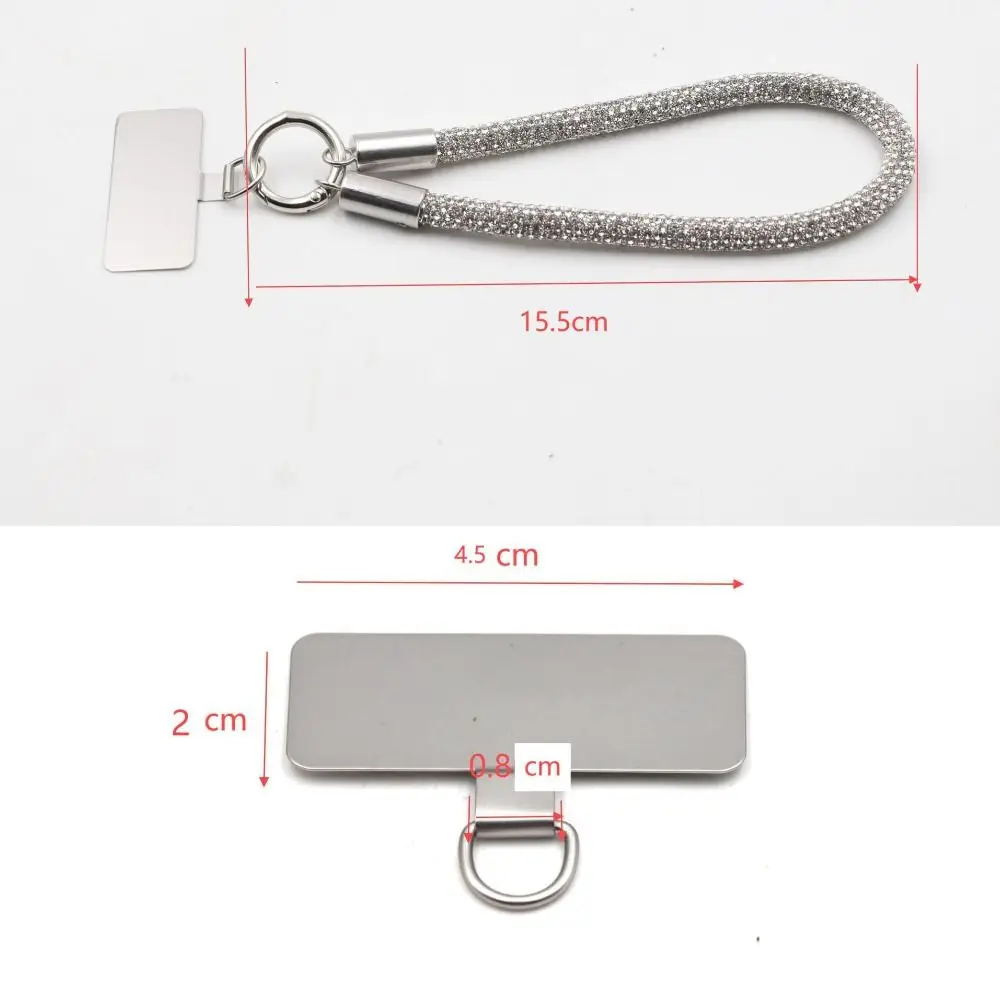 Trendy Glitter Rhinestone Phone Lanyard Bright Bling Bling Phone Wrist Straps Anti-lost Wrist Rope Phone Accessories