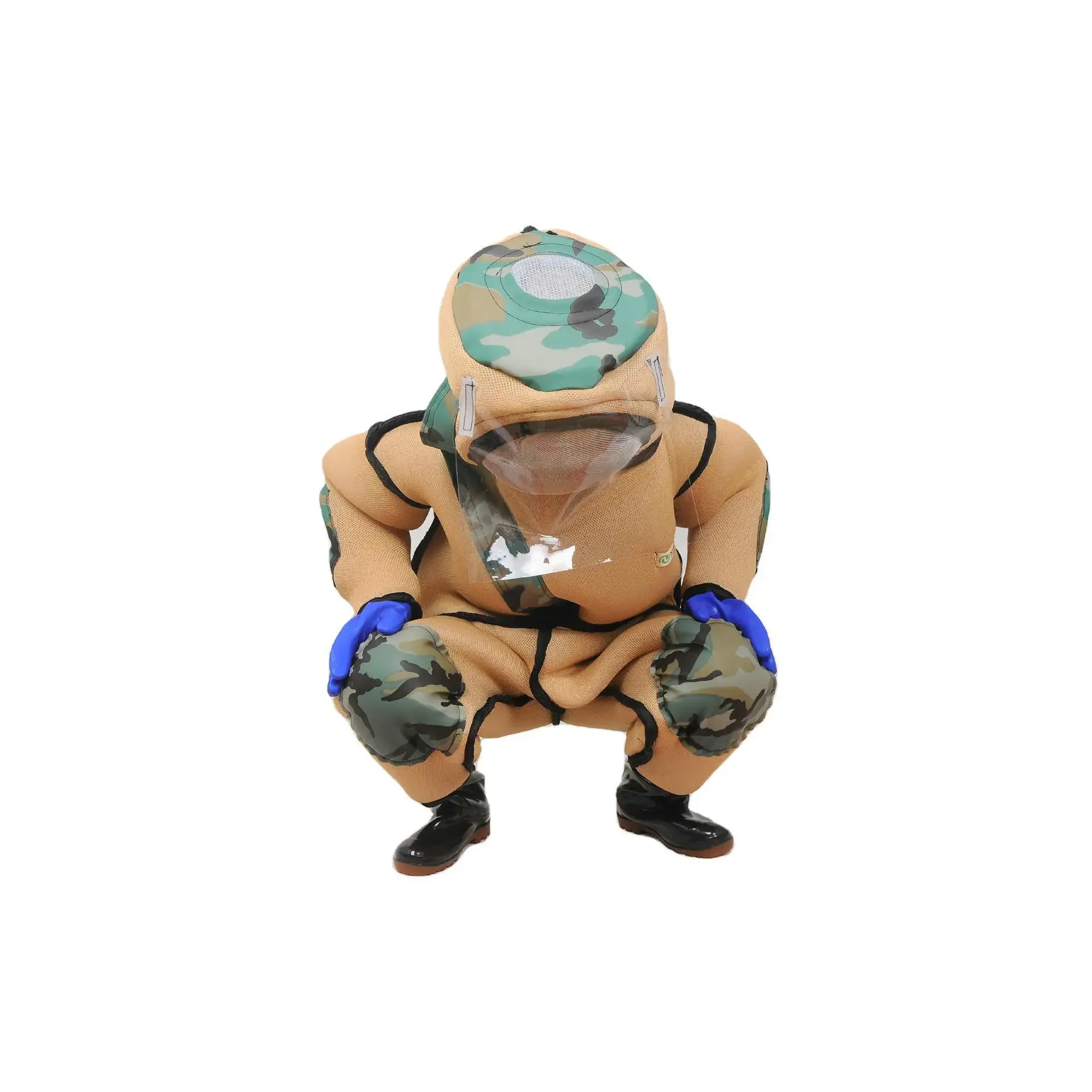 Yellow thickened breathable anti-bee suit. One-piece space suit 3D mesh breathable bee