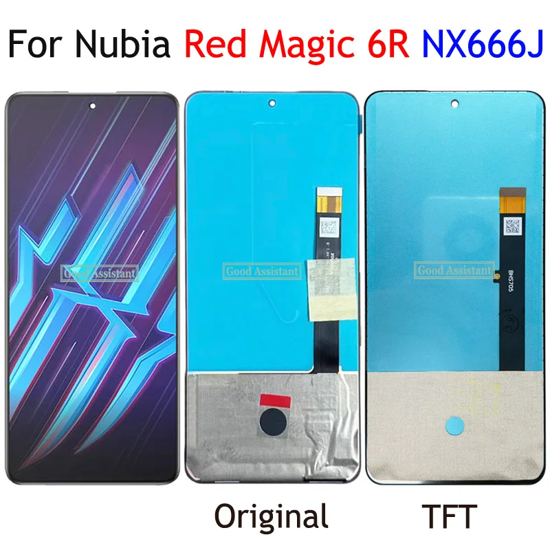 amoled-tft-black-6-67-inch-for-zte-nubia-red-magic-6r-nx666j-lcd