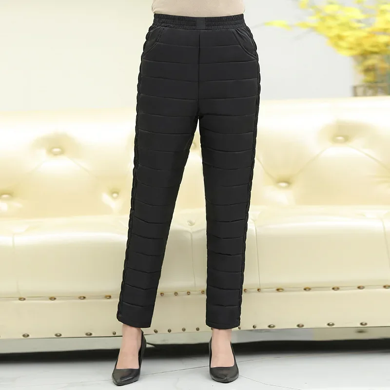 

New Winter Casual Pocket Thickened Wool Sports Pants Versatile for People To Keep Warm Down Cotton Women X388