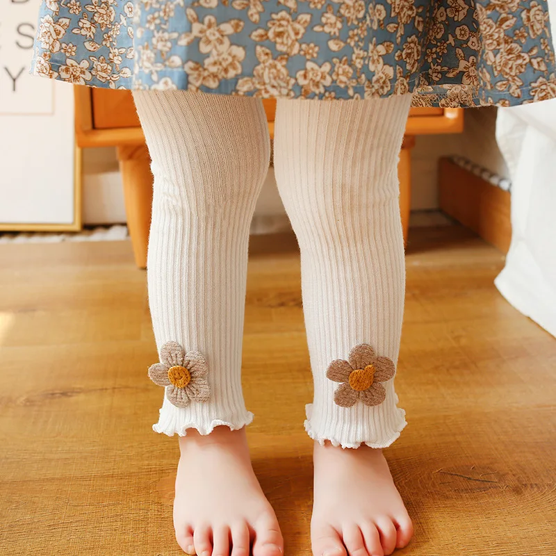 Little Girls Leggings Spring Autumn Thin Outwear Tights Children's Ankle Length Pants Girl Tights