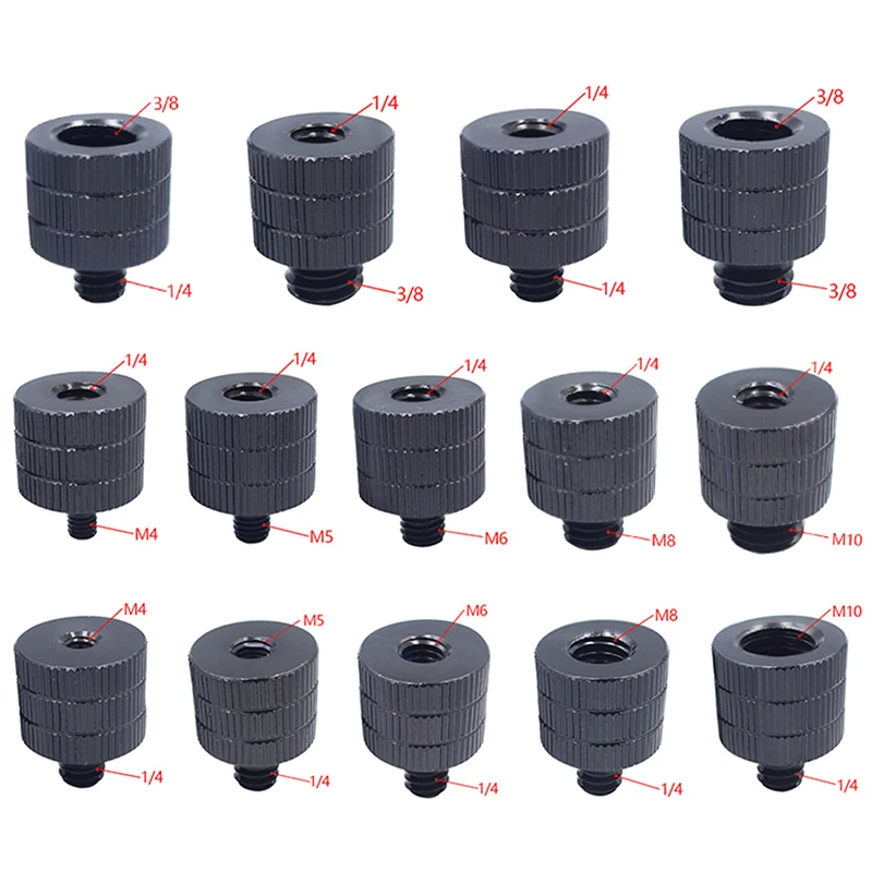 1/4 to M4 M5 M6 M8 M10 Conversion Screw 3/8" Male to Female Thread Screw Mount Converter Standard 1/4 Mount Adapter Screw