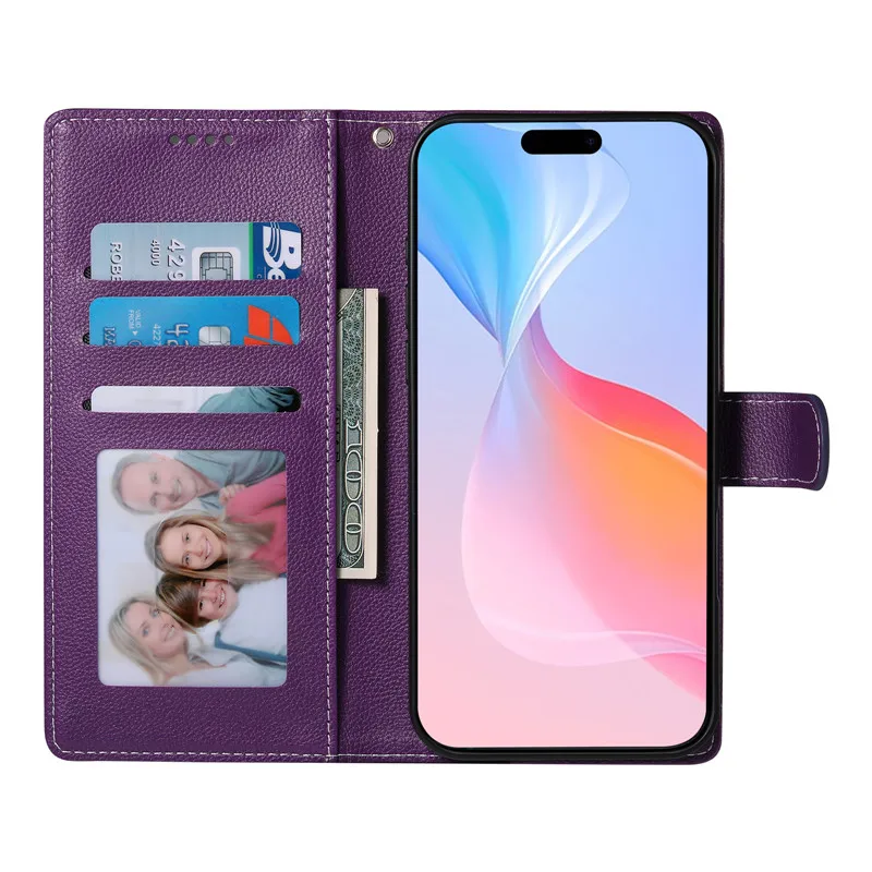 Retro Fruit Color Series Flip Wallet Leather Phone Cover with Card Holder