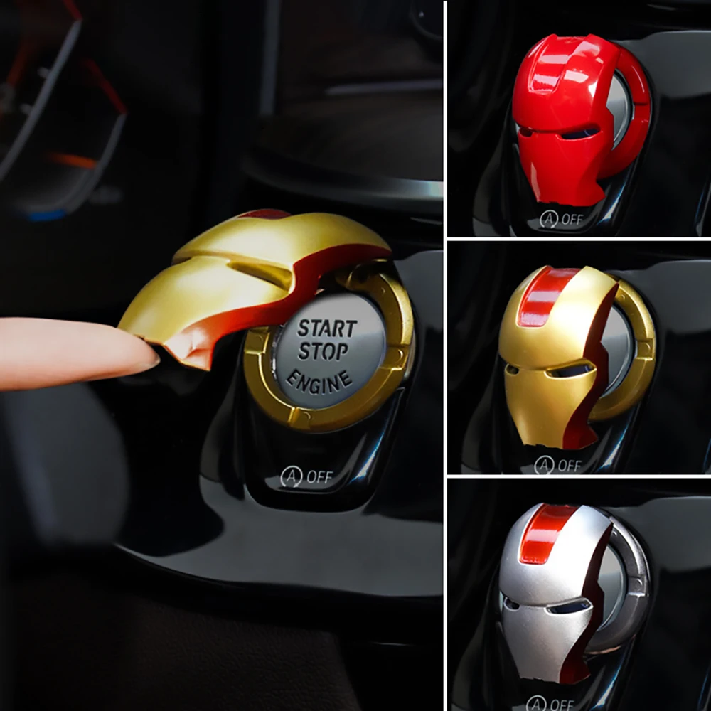 3D Marvel Avengers Auto Innen Aufkleber Metall Material Auto Motor Start  Stop Push Button Abdeckung Trim Zubehör Aufkleber Spielzeug - AliExpress