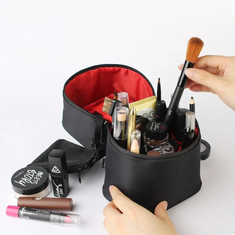 Travel Barrel Shaped Makeup Organizer Female Cosmetic Toiletry Wash Zipper Pouch Women's Trip Make Up Box Accessories Supplies 6