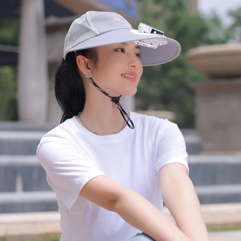 Fishing Fan Hat Solar Charging Hat with Fan Summer Outdoor Sun Shading Hat for Work Men Women