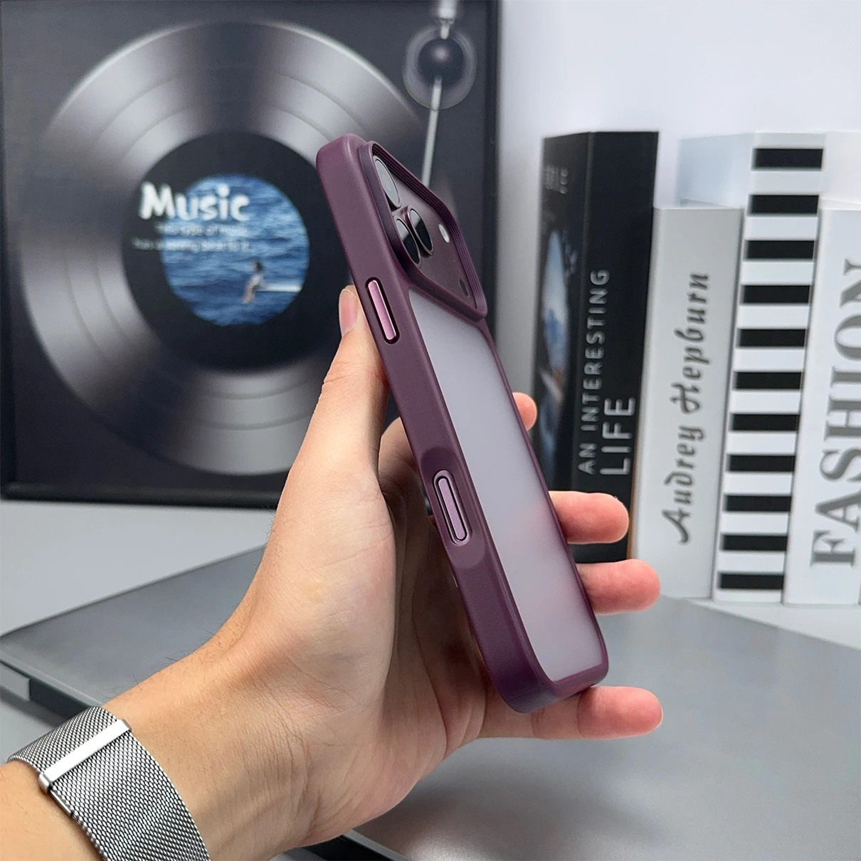 Luxury Business Translucent Shockproof Phone Case - Acrylic TPU Hybrid Armor Cover