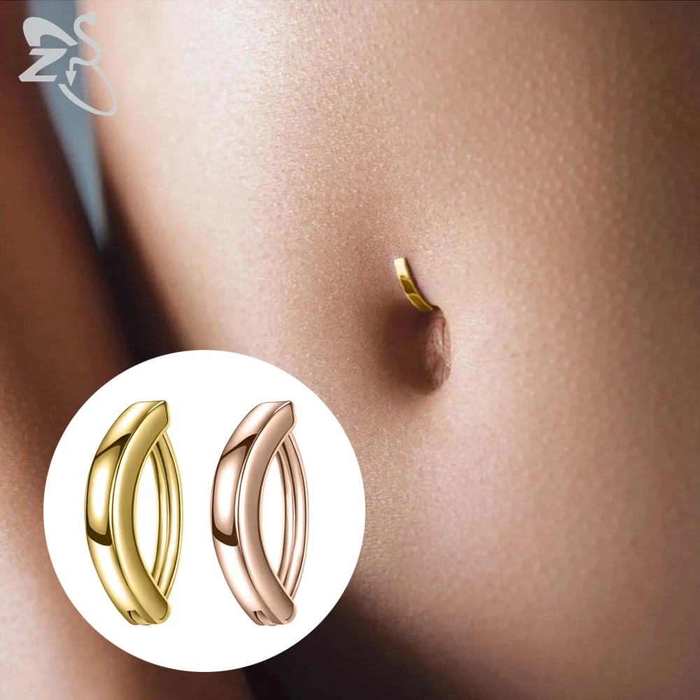 18 Karat Gold Belly Piercing - Premium Zirconia - Piercings Works