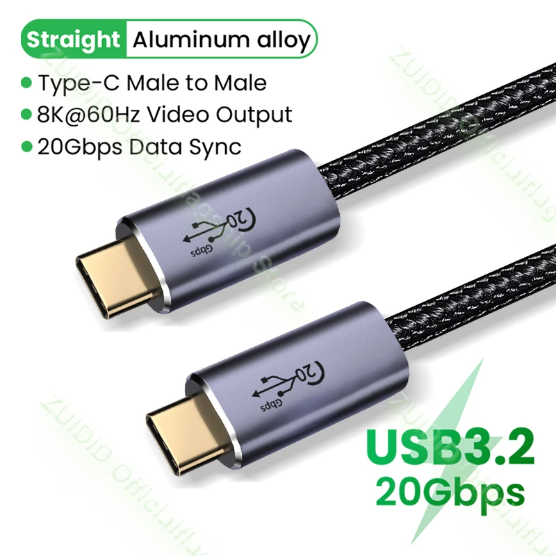 USB4.0 Thunderbolt 3 8K@60Hz Cable 40Gbps Data Cable PD 100W 5A Fast Charging USB Type C to Type C Cable For Macbook Pro 0.5/1m cable to connect phone to tv Cables