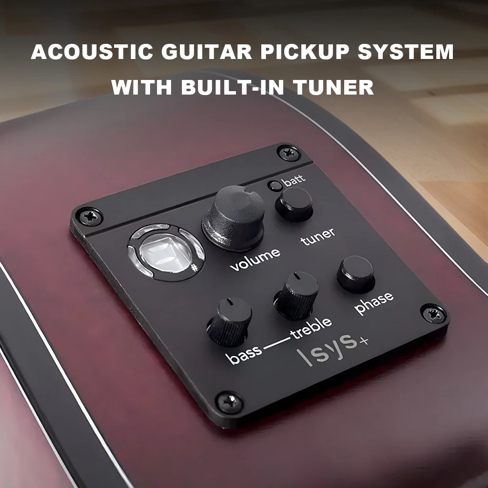Piezo Pickup Onboard Preamp System Classic Acoustic Guitar EQ Tuner Piezo Pickup Mic Blend Preamp for Fishman ISYS+ Accessories