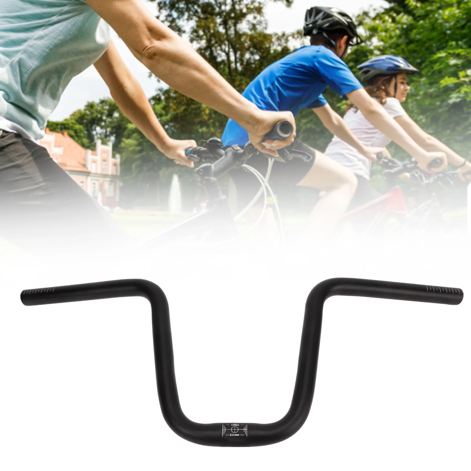 Mountain Bike 25.4mm Diameter 580mm Extra Long Handlebar Aluminum Alloy Folding Road Bike Riser Handlebar Bike Acessories