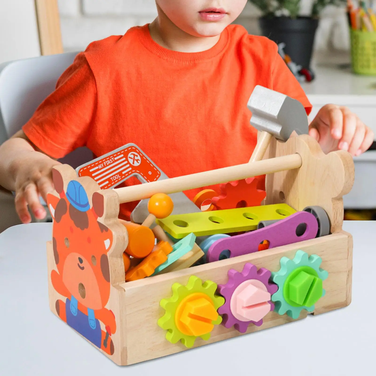 

Wooden Kids Tool Set Early Educational Wooden Pretend Play Tool Box for Kids 3 Year Olds and up Preschool Toddlers Holiday Gifts