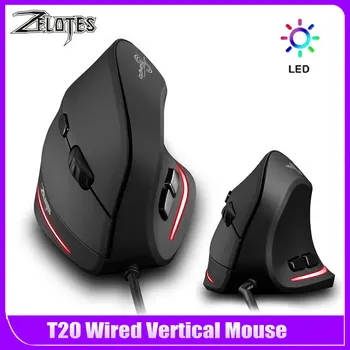 ZELOTES T20 Ergonomic Mice Silent Wired Vertical Rechargeable Ergonomic 3200 DPI USB Optical Laptop Computer PC Gamer Mouse 1