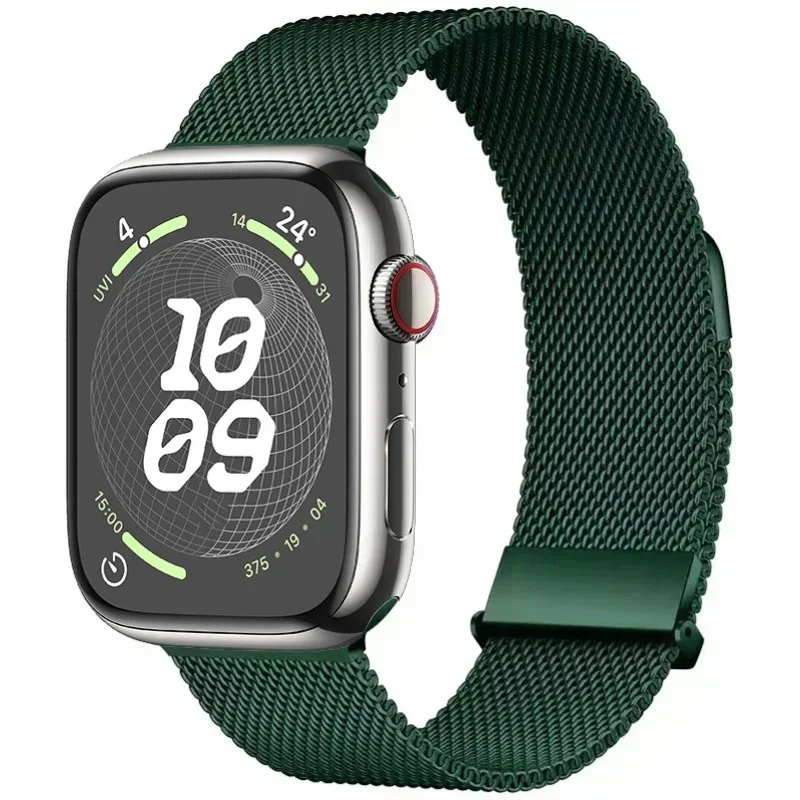Magnetic Milanese Loop Strap - Elegant Silver Mesh Wristband Bracelet