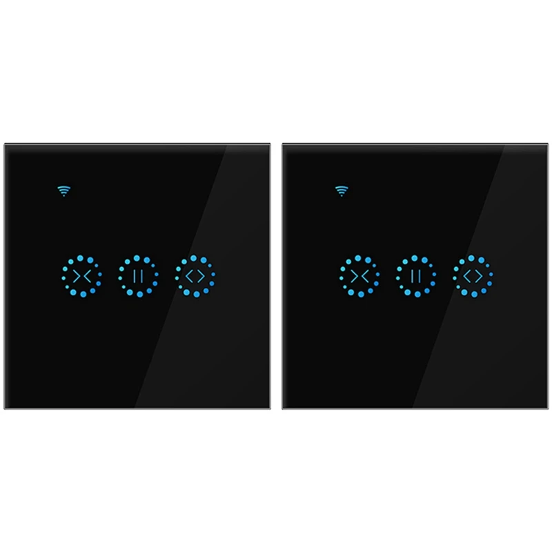 

Hot 2X App Wifi Press Switch Roller Shutter Switch Blinds Curtain Switch Alexa -Black